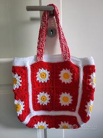 Borsa mare granny margherita all'uncinetto