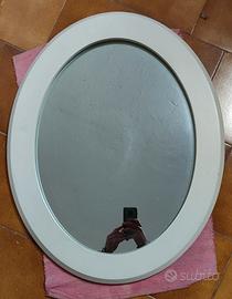 Specchio cornice in legno verniciatura bianca