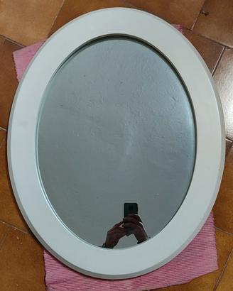 Specchio cornice in legno verniciatura bianca