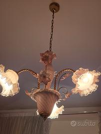 Lampadario Vintage in Vetro di Murano