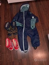 Tuta da neve bimbo con guanti e stivaletti  24 mes