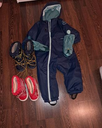 Tuta da neve bimbo con guanti e stivaletti  24 mes