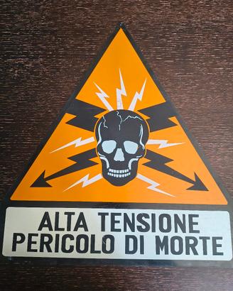 Targa Vintage "Alta Tensione" Alluminio