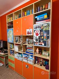 Grande Libreria Parete Attrezzata Moretti Compact
