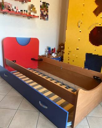 Letto singolo per bambini con letto estraibile