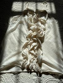 Top in cotone e seta