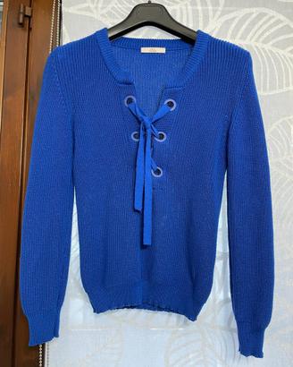 Maglione blu cotone