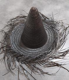 cappello strega Halloween in rattan 