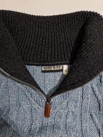 Maglione uomo mezza zip TG. L azzurro 