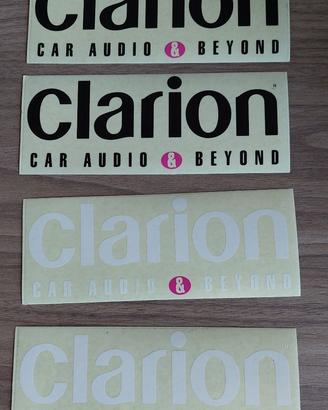 adesivo Clarion car audio & beyond bianchi e neri