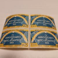 Quartina francobolli del 1953 Patto Atlantico