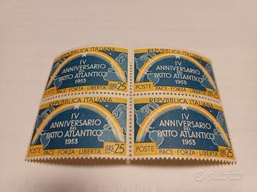 Quartina francobolli del 1953 Patto Atlantico