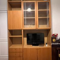 Mobile vetrina per salotto/ libreria in legno