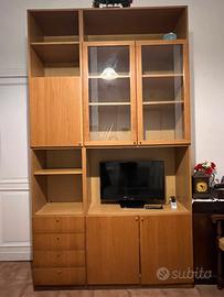 Mobile vetrina per salotto/ libreria in legno