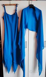 Abito elegante da cerimonia + coprispalle (blu)