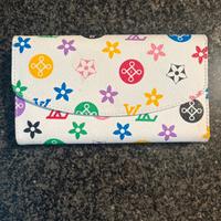 Portafoglio louis vuitton in tela bianca multicolo