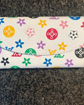 Portafoglio louis vuitton in tela bianca multicolo