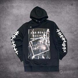 Felpa hoodie Far Roads Society nera streetwear
