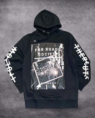 Felpa hoodie Far Roads Society nera streetwear