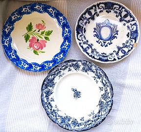 Tris Piatti Antichi Ceramiche fine 800