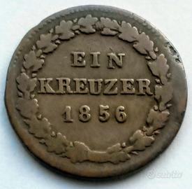🟠Regno di Nassau🔵 1 Kreuzer 1856 Adolf km# 67