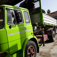 Camion con gru ribaltabile