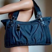 Originale BORBONESE, borsa tracolla pelle /tessuto