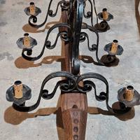 Lampadario applique tavernetta rustico giogo