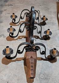 Lampadario applique tavernetta rustico giogo