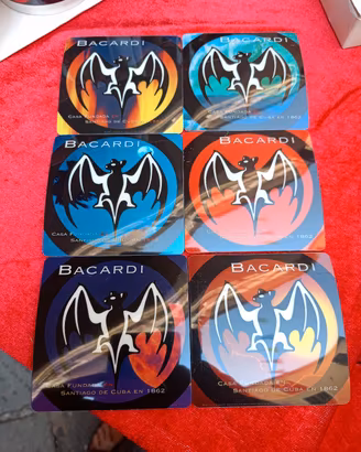Set 6 sottobicchieri Bacardi con scatola originale