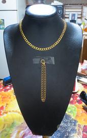 Set collana e bracciale a maglia groumette dorata