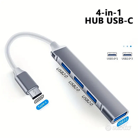 Adattatore USB 3.1  multi splitter tipo C a 4 port