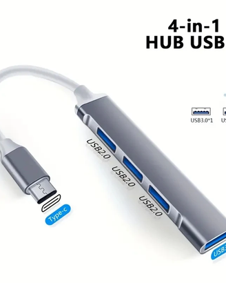 Adattatore USB 3.1  multi splitter tipo C a 4 port