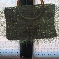 Borsa in rafia verde salvia