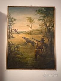Olio su Tela - Scena di Caccia