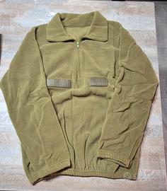 Felpa in pile verde militare 