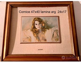 Quadro con lamina argento incisa
