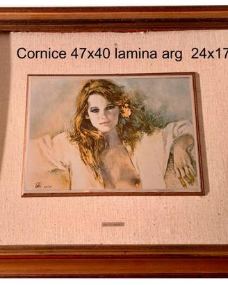 Quadro con lamina argento incisa