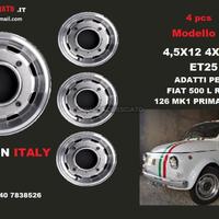 Cerchi mm 4,5x 12 et25 4x190 fiat 500 l f r