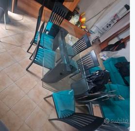 TAVOLO IN VETRO + 6 SEDIE
