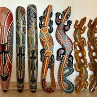 10 PZ. Arredo Etnico Maschere Geco Specchi Tribali