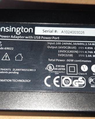 Kensington M01100 alimentatore per PC portatili