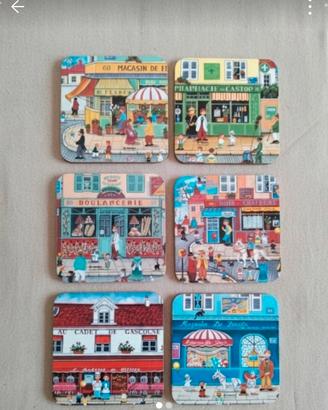 Set 6 Sottobicchieri Vintage  Negozi  stile 🇨🇵