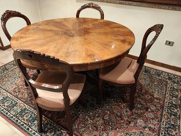 Tavolo Rotondo+4sedie+tappeto