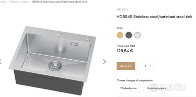 Lavello Cucina acciaio 55x45 NUOVO