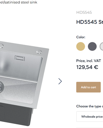 Lavello Cucina acciaio 55x45 NUOVO