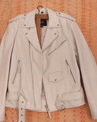 Chiodo bianco vera pelle