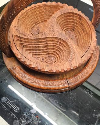 cesto porta frutta in legno apribile