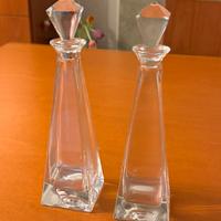 2 bottiglie piccole di cristallo da collezione
