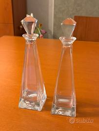 2 bottiglie piccole di cristallo da collezione